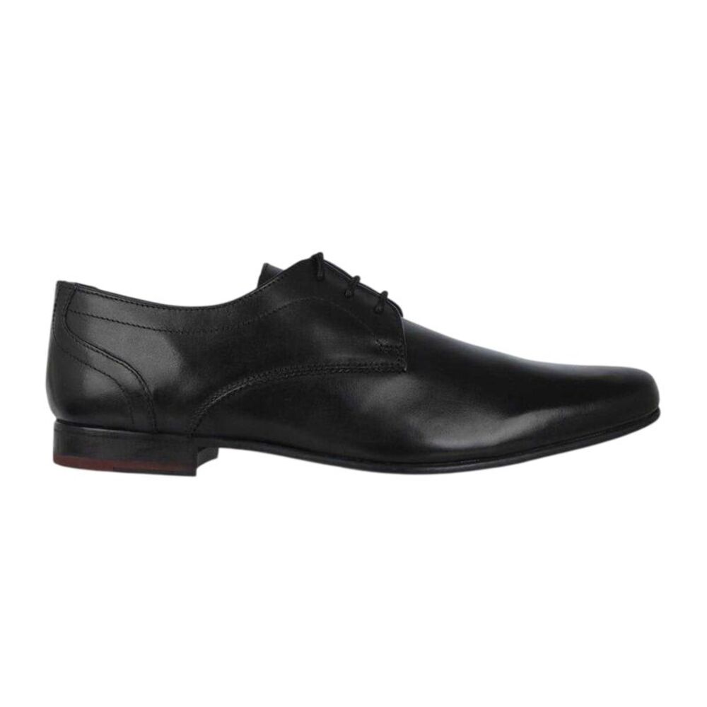 Firetrap Mens Leather Derby Shoes / Black